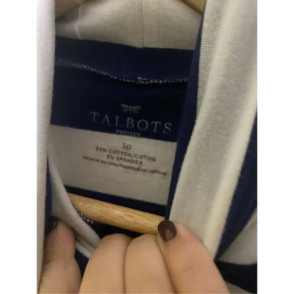 Talbots Navy Stripe Long Sleeve Turtleneck - Picture 5 of 5